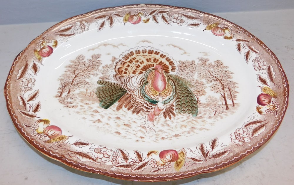 Painted Porcelain Turkey Platter (1 of 4)