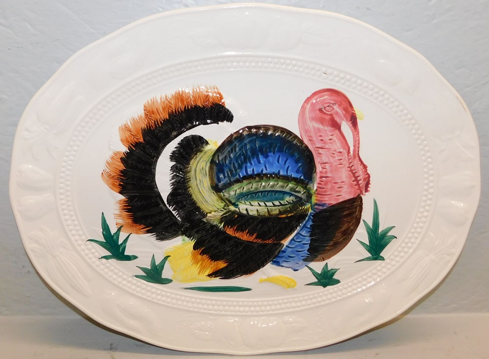 Painted Porcelain Turkey Platter (1 of 2)