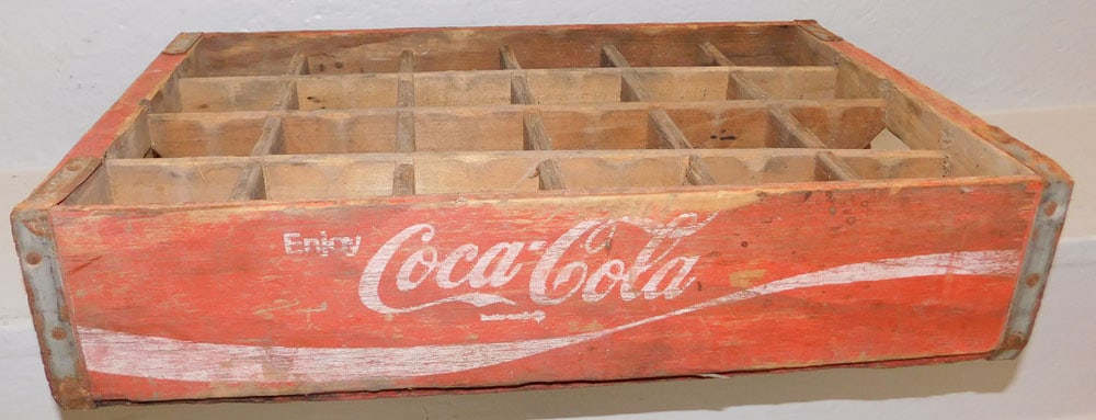 Vintage Painted Wood Coca Cola Tray: Vintage Painted Wood Coca Cola Tray . 18 1/2" x 11 1/2" "ALL DESCRIPTIONS AND ANY CONDITION STATEMENT GIVEN BY LANGSTON AUCTION GALLERY ARE STRICTLY OPINIONS AND LANGSTON'S SHALL HAVE NO RESPONSIBILIT