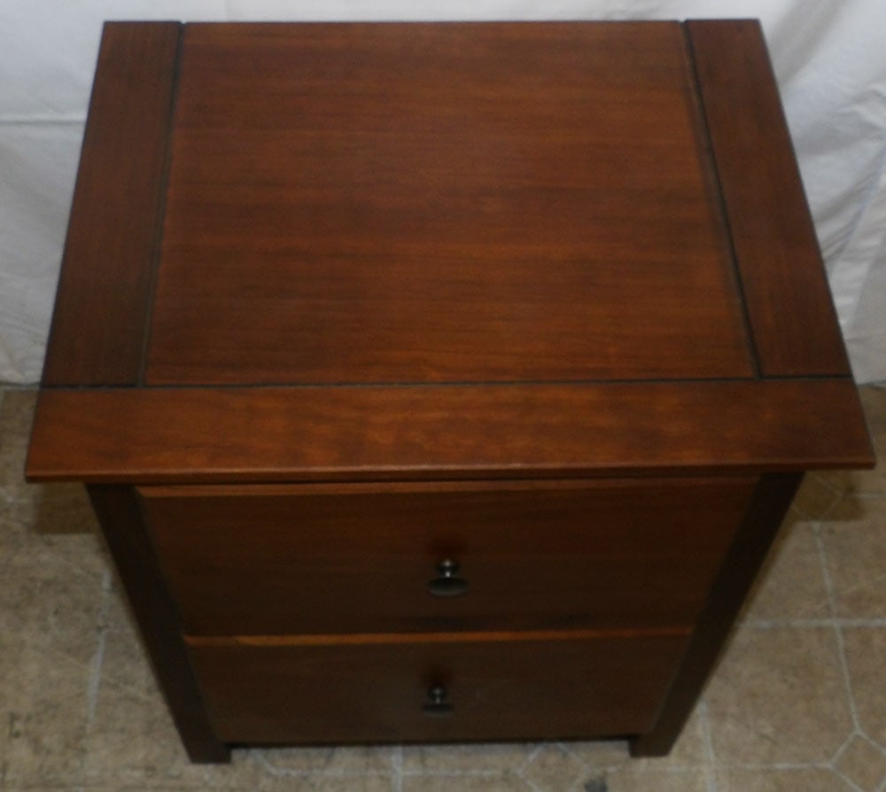 Modern Cherry Two Drawer Night Stand - 2