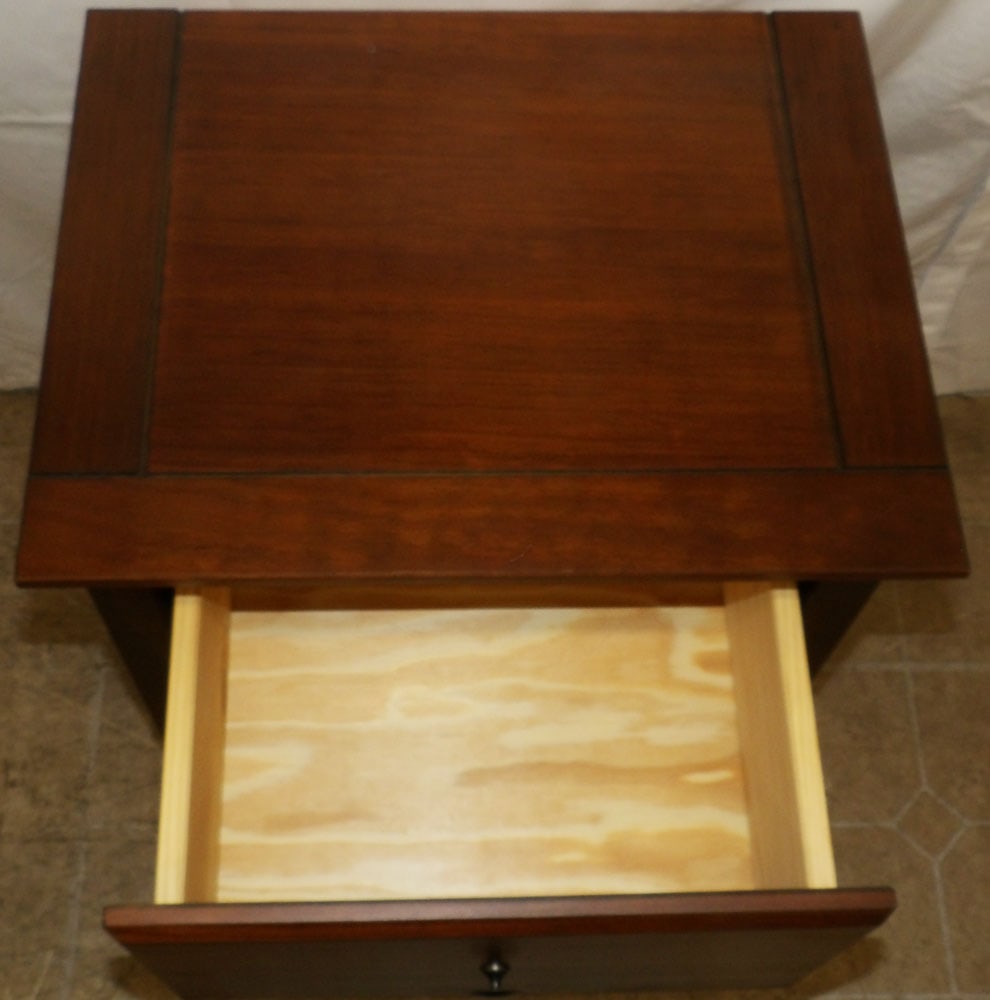 Modern Cherry Two Drawer Night Stand - 3