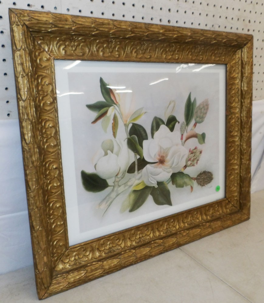 Antique Gilded Frame Print: Antique Gilded Frame Print. 22" x 26" "ALL DESCRIPTIONS AND ANY CONDITION STATEMENT GIVEN BY LANGSTON AUCTION GALLERY ARE STRICTLY OPINIONS AND LANGSTON'S SHALL HAVE NO RESPONSIBILITY FOR ERRORS OR