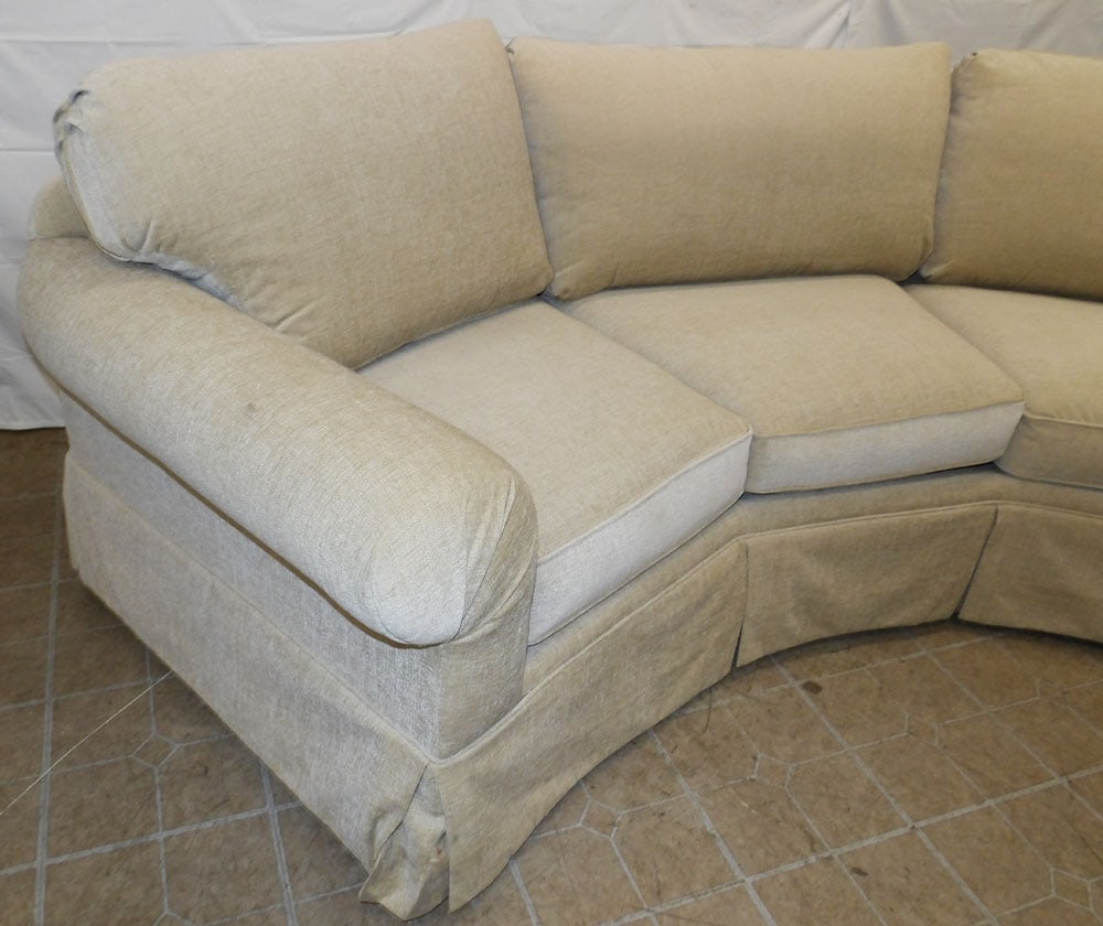 Upholstered Curved Sofa - 2