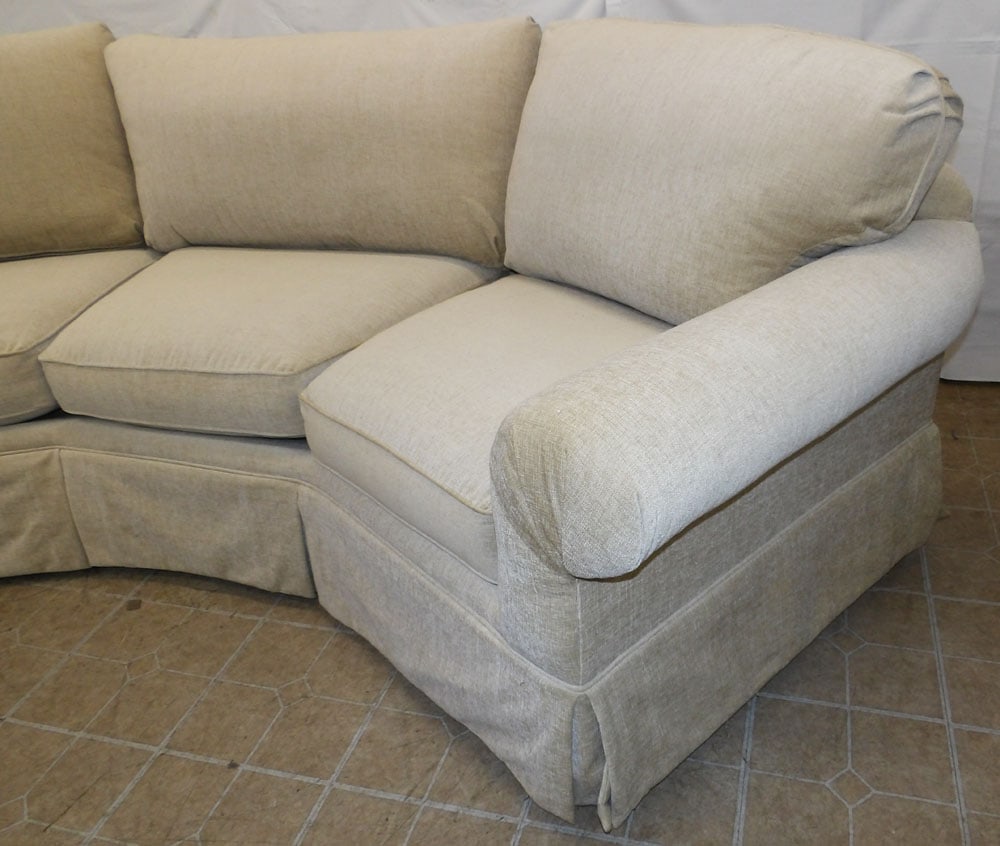 Upholstered Curved Sofa - 3