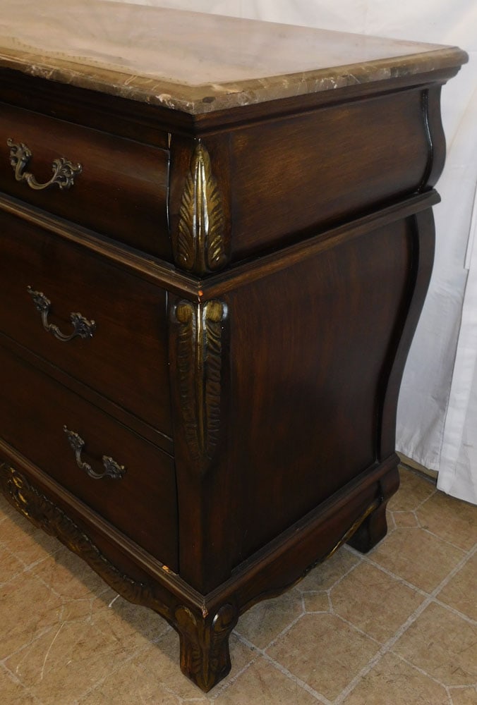 Painted Two Over Two Marble Top Commode - 4
