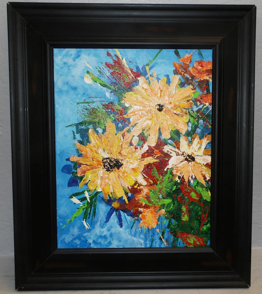 Framed Oil on Canvas Still Life: Framed Oil on Canvas Still Life . 19 1/4" x 16 1/4" "ALL DESCRIPTIONS AND ANY CONDITION STATEMENT GIVEN BY LANGSTON AUCTION GALLERY ARE STRICTLY OPINIONS AND LANGSTON'S SHALL HAVE NO RESPONSIBILITY
