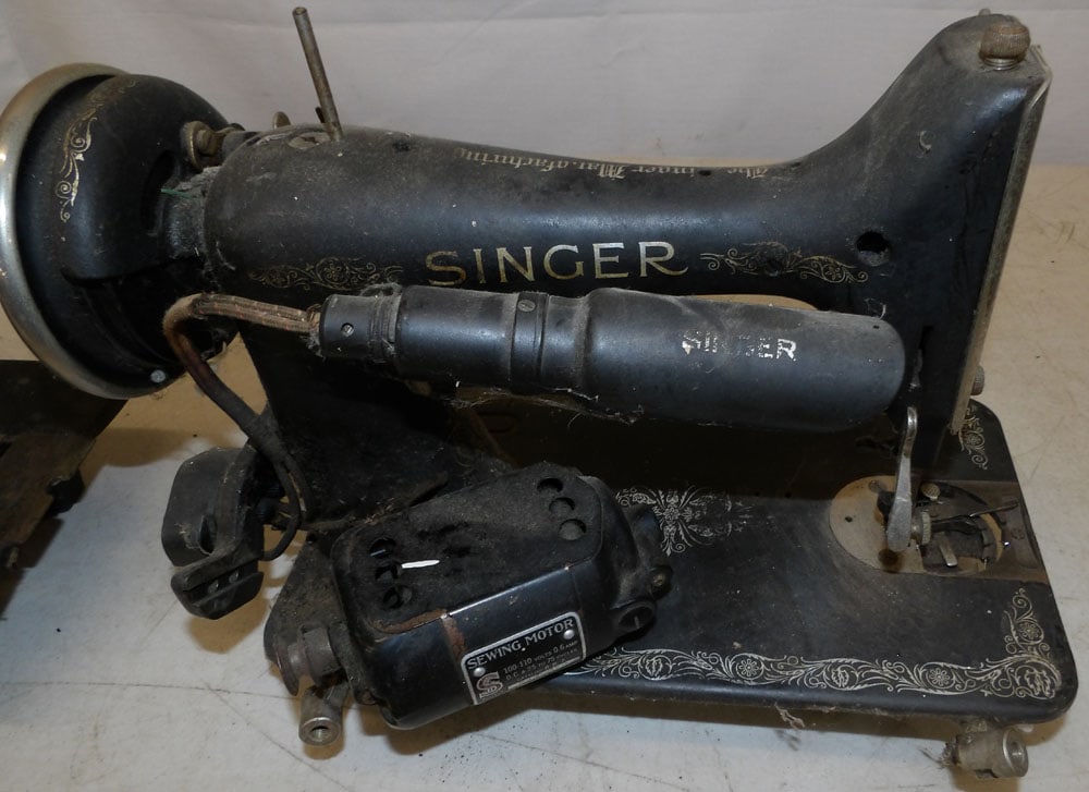 Two Singer Sewing Machines, (As Found) - 2