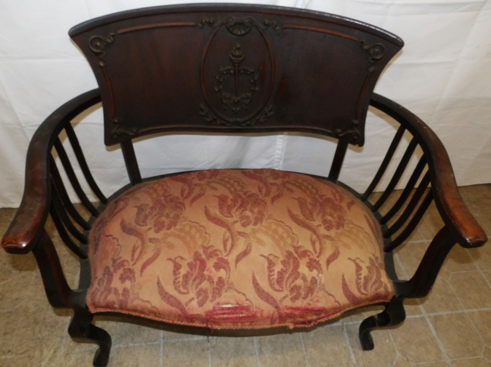 Antique Mahogany Settee - 2