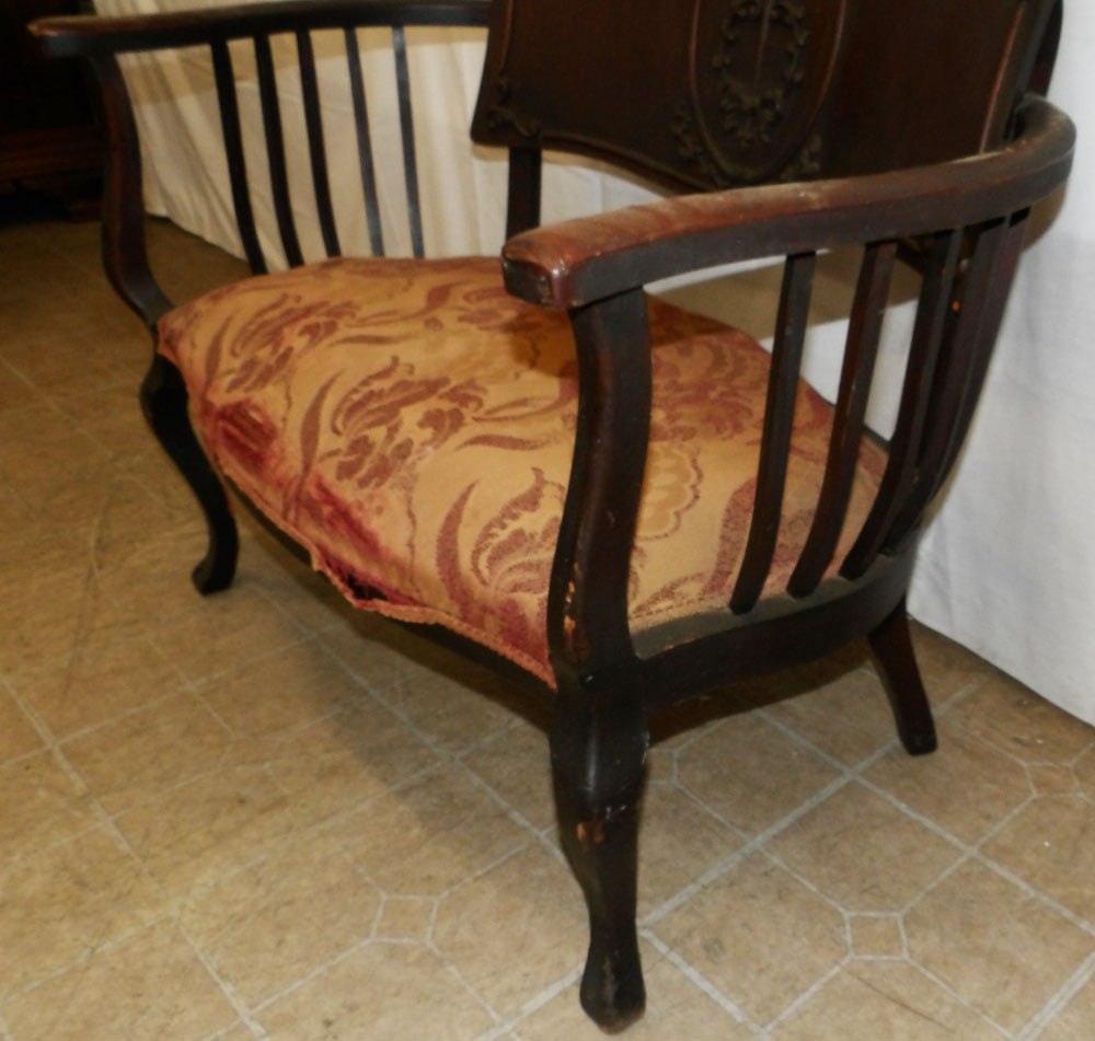 Antique Mahogany Settee - 4