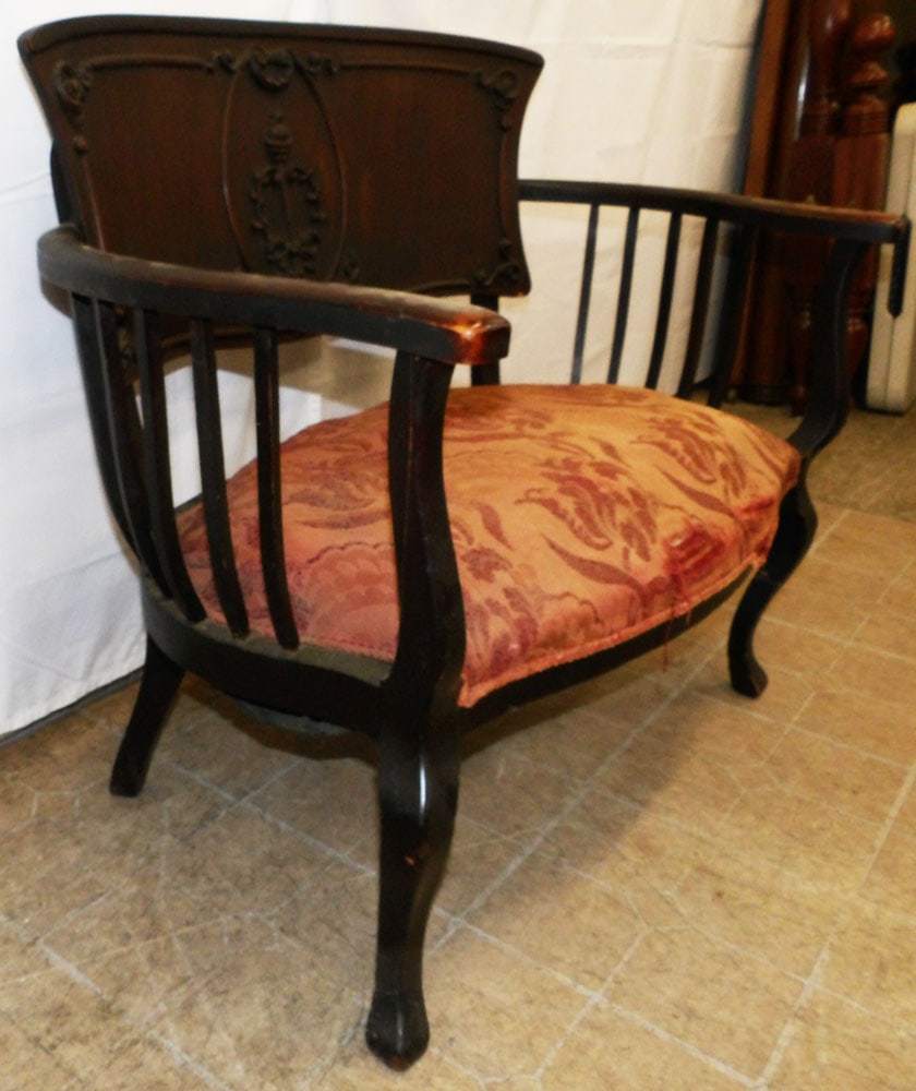Antique Mahogany Settee - 5