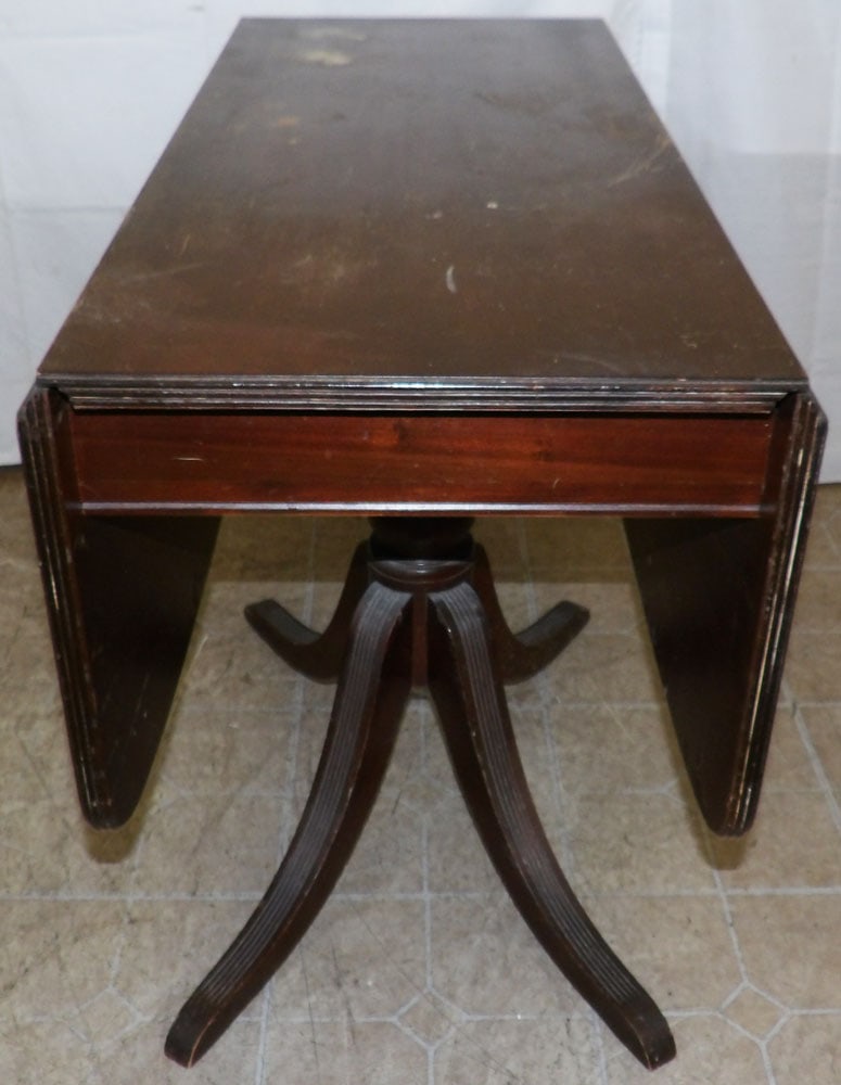 Mahogany Drop Leaf Table - 10