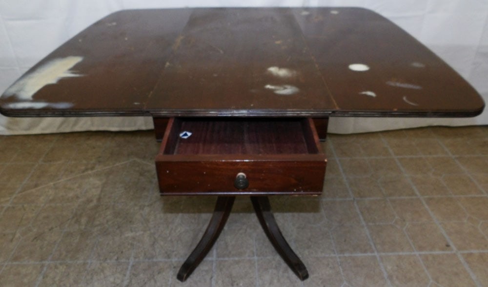 Mahogany Drop Leaf Table - 8