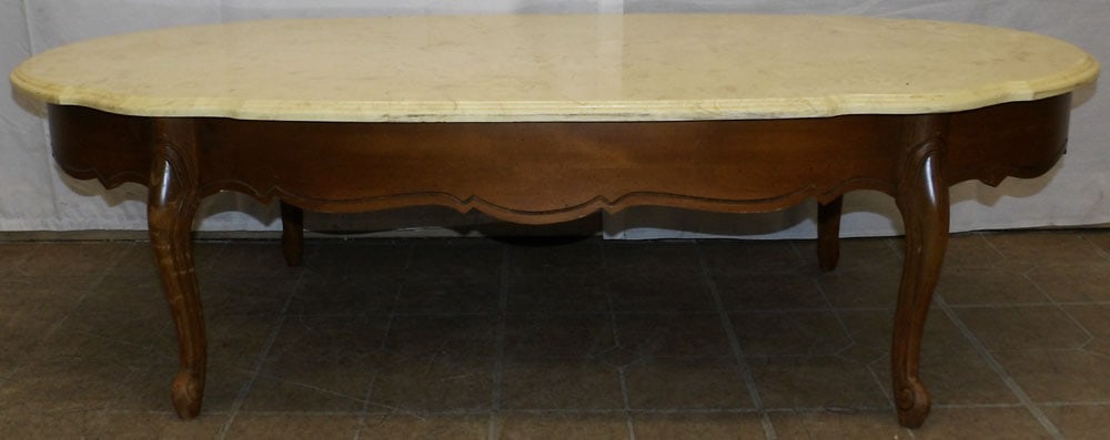 Cherry & Marble Top Coffee Table (1 of 4)