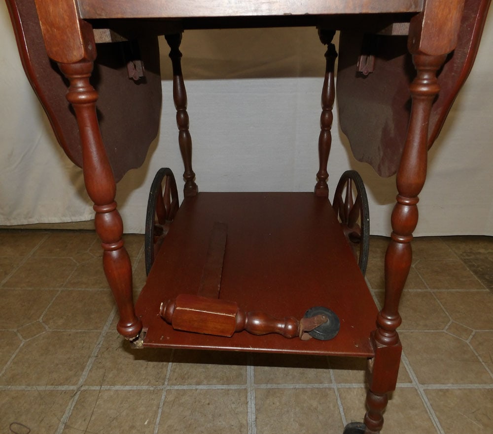 Walnut Tea Cart, As Found - 5