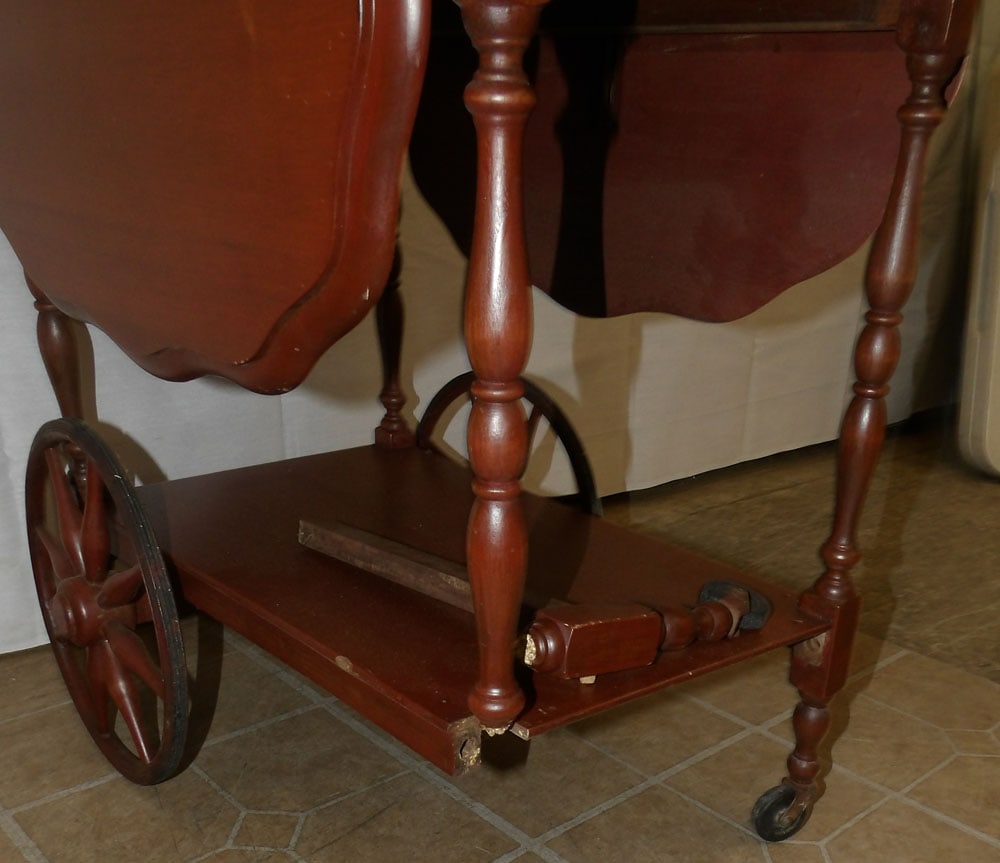 Walnut Tea Cart, As Found - 6