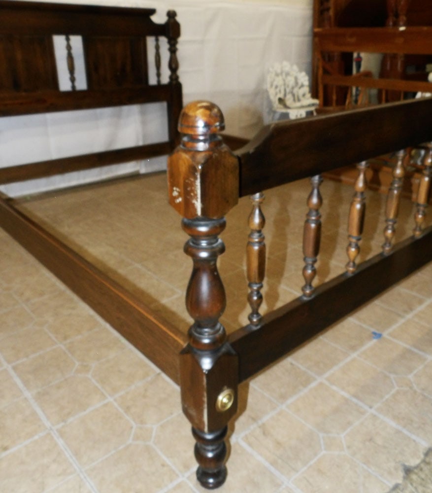 Pine Full Size Bed with Rails - 5