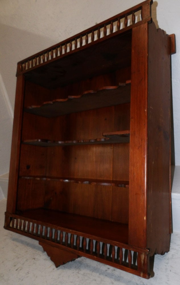 Antique Pine Wall Shelf - 3