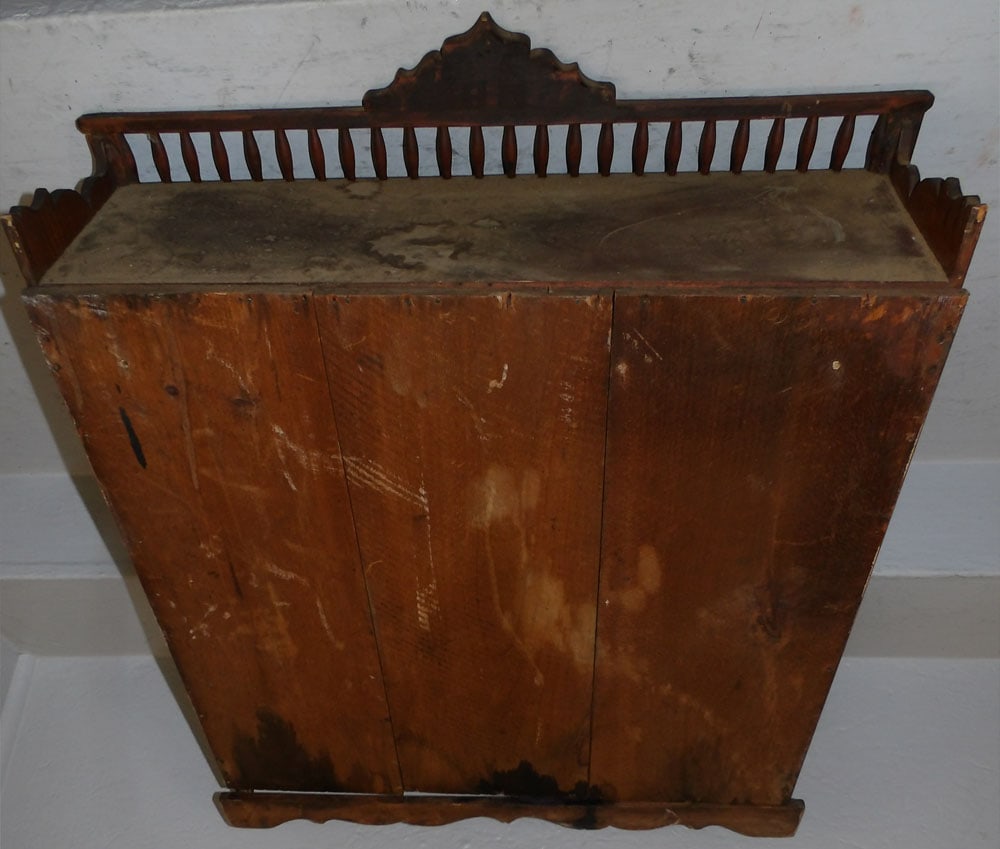 Antique Pine Wall Shelf - 7
