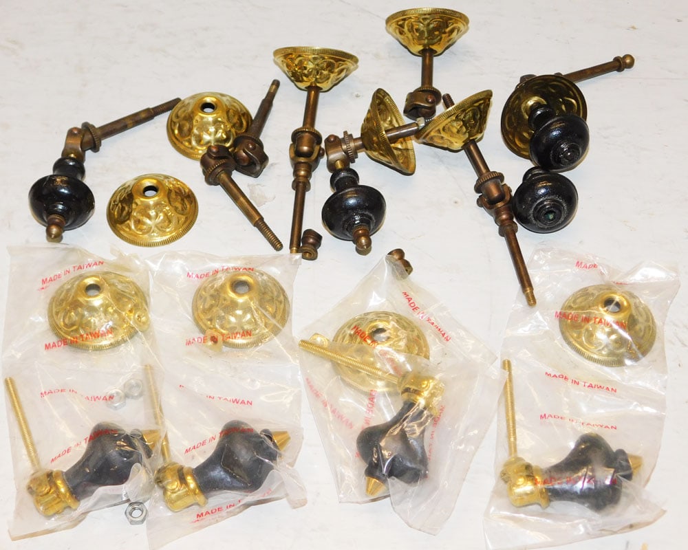 Lot of Victorian Eastlake Teardrop Drawer Pulls & Parts: Lot of Victorian Eastlake Teardrop Drawer Pulls & Parts . "ALL DESCRIPTIONS AND ANY CONDITION STATEMENT GIVEN BY LANGSTON AUCTION GALLERY ARE STRICTLY OPINIONS AND LANGSTON'S SHALL HAVE NO