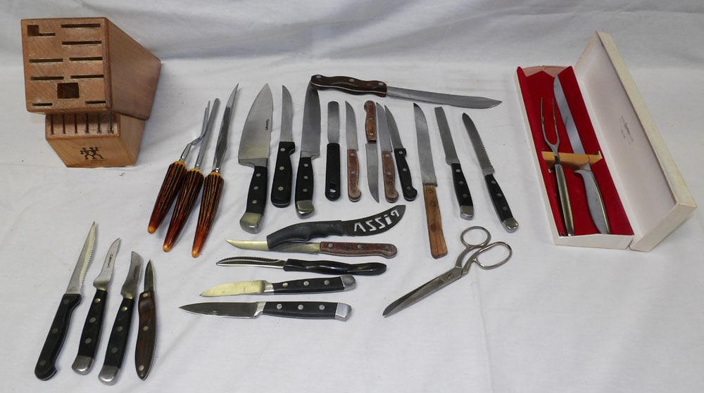 Lot of Knives & Carving Set, Knife Stand by J.A. Henckels (1 of 1)