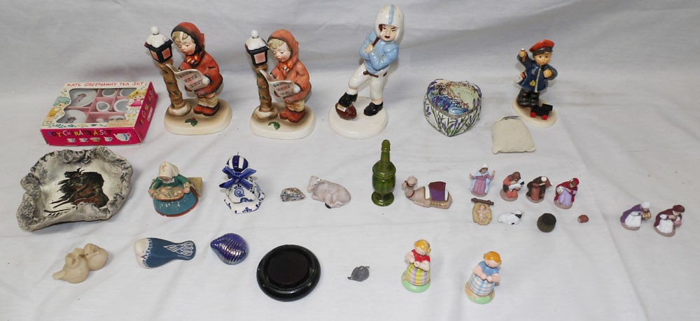 Lot of Porcelain Figurines & Child's Tea Set (1 of 2)