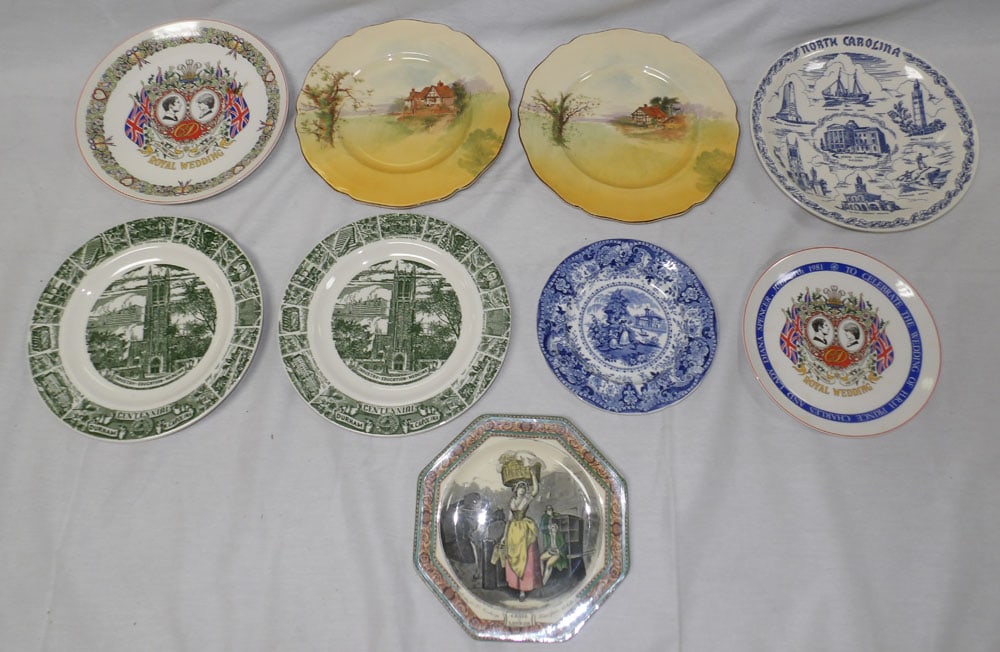 Lot of Painted Porcelain Plates (1 of 5)