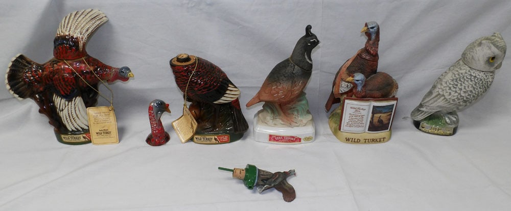 Lot of Painted Porcelain Decanters (1 of 3)