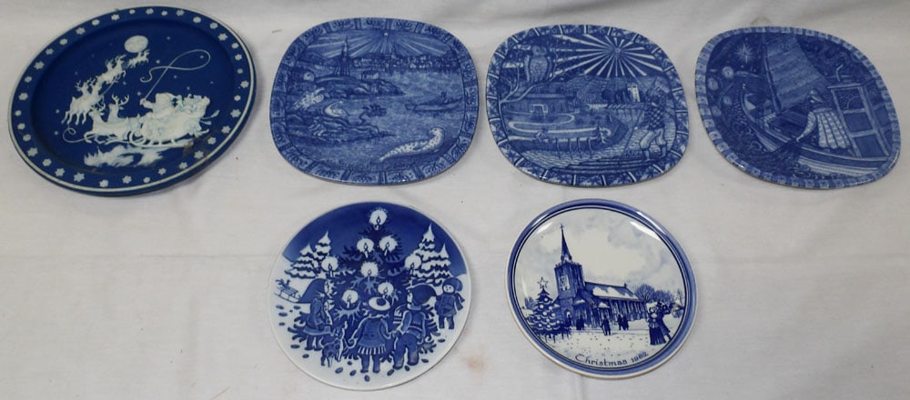 Lot of Painted Porcelain Plates (1 of 4)