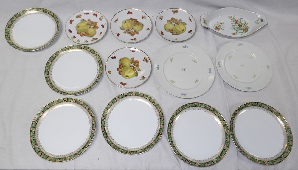 Lot of Painted Porcelain Plates: Lot of Painted Porcelain Plates . Up to 1 1/2" H 12 1/2" Dia. ALL DESCRIPTIONS AND ANY CONDITION STATEMENT GIVEN BY LANGSTON AUCTION GALLERY ARE STRICTLY OPINIONS AND LANGSTON'S SHALL HAVE NO RESPONSI
