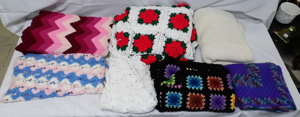 Lot of Crocheted Coverlets (1 of 4)