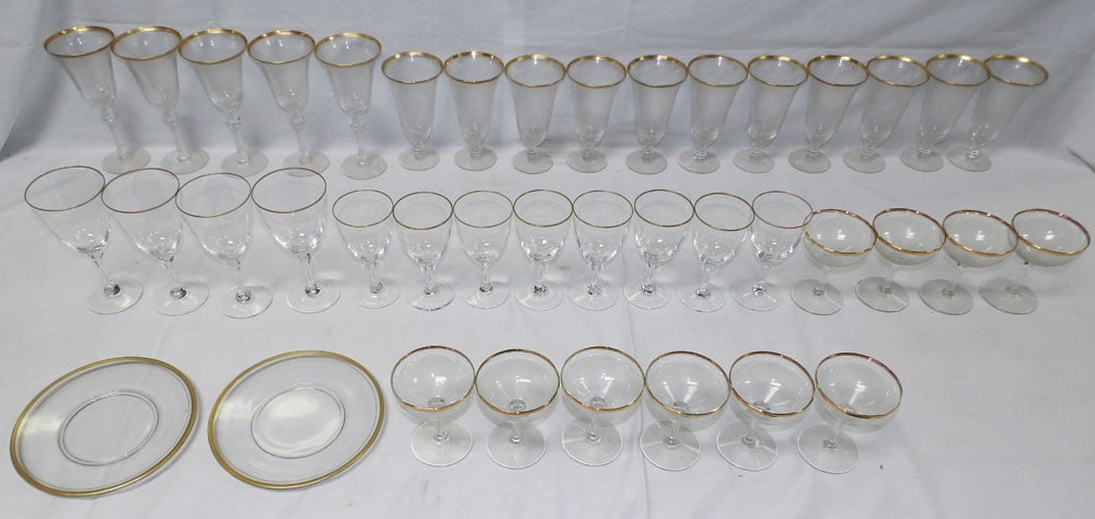 Lot of Gold Rim Stemware (1 of 3)