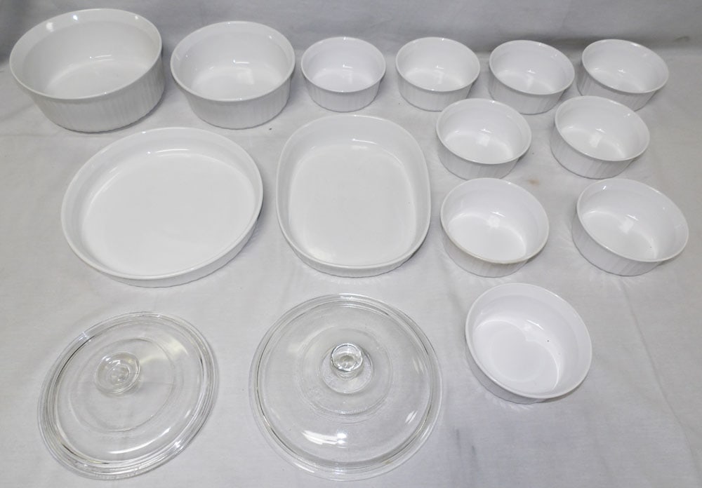 Lot of Porcelain Casseroles, (Some CorningWare) (1 of 2)