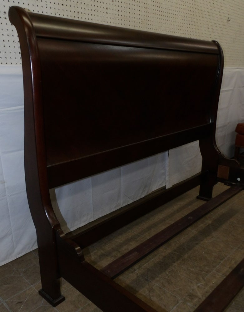 Cherry Sleigh Bed with Rails - 4