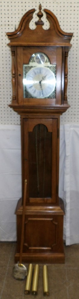 Cherry & Brass Grandfather Clock (1 of 6)