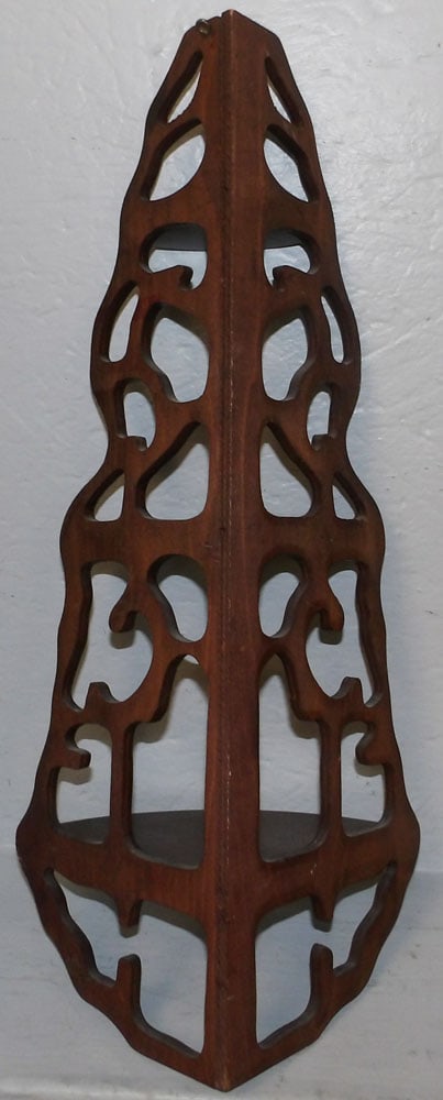 Open Work Pine Corner Shelf - 2