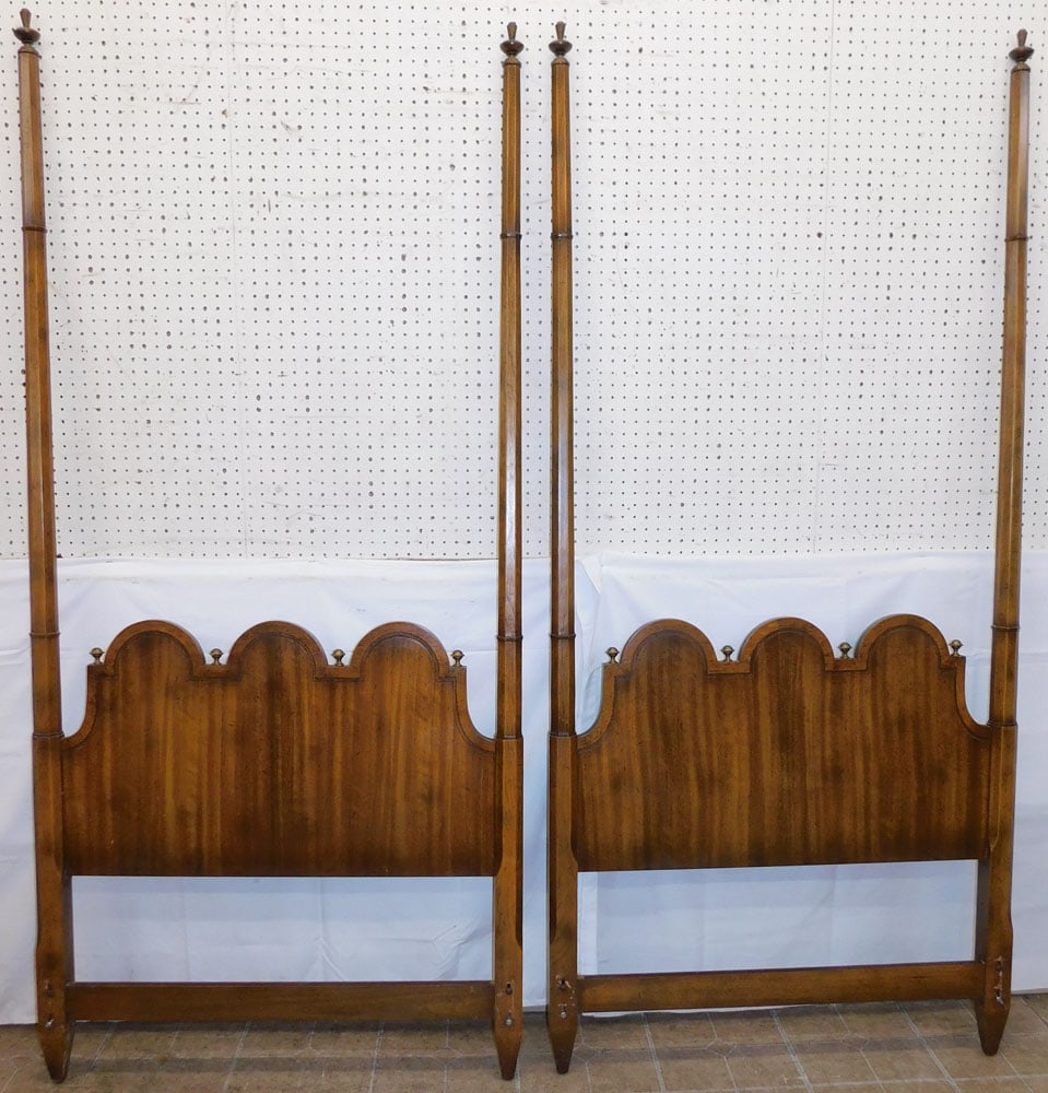 Pair of Walnut Headboards: Pair of Walnut Headboards . 85 1/2" H 39 1/4" W ALL DESCRIPTIONS AND ANY CONDITION STATEMENT GIVEN BY LANGSTON AUCTION GALLERY ARE STRICTLY OPINIONS AND LANGSTON'S SHALL HAVE NO RESPONSIBILITY FOR