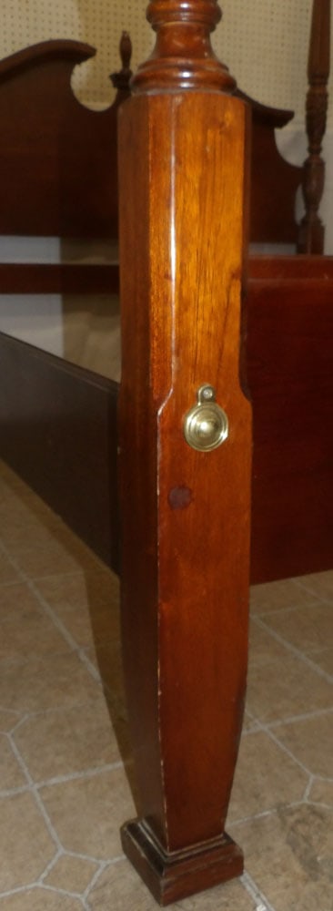 Cherry Queen Size Four Post Bed with Rails - 3