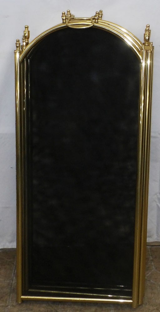 Brass & Mesh Folding Fire Screen - 2