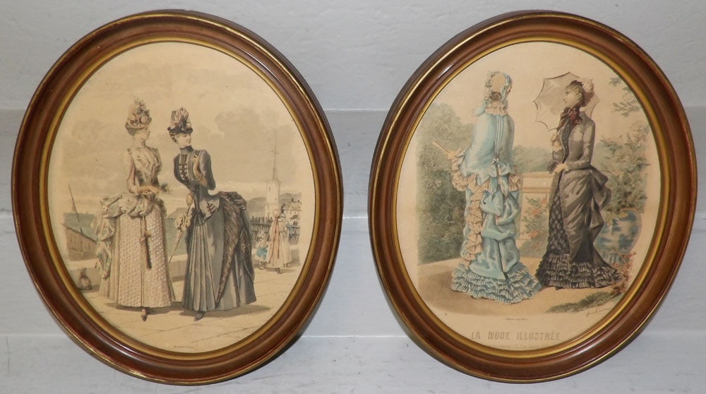 Two Framed Fashion Prints: Two Framed Fashion Prints . 13 1/4" x 11 1/4" ALL DESCRIPTIONS AND ANY CONDITION STATEMENT GIVEN BY LANGSTON AUCTION GALLERY ARE STRICTLY OPINIONS AND LANGSTON'S SHALL HAVE NO RESPONSIBILITY FOR