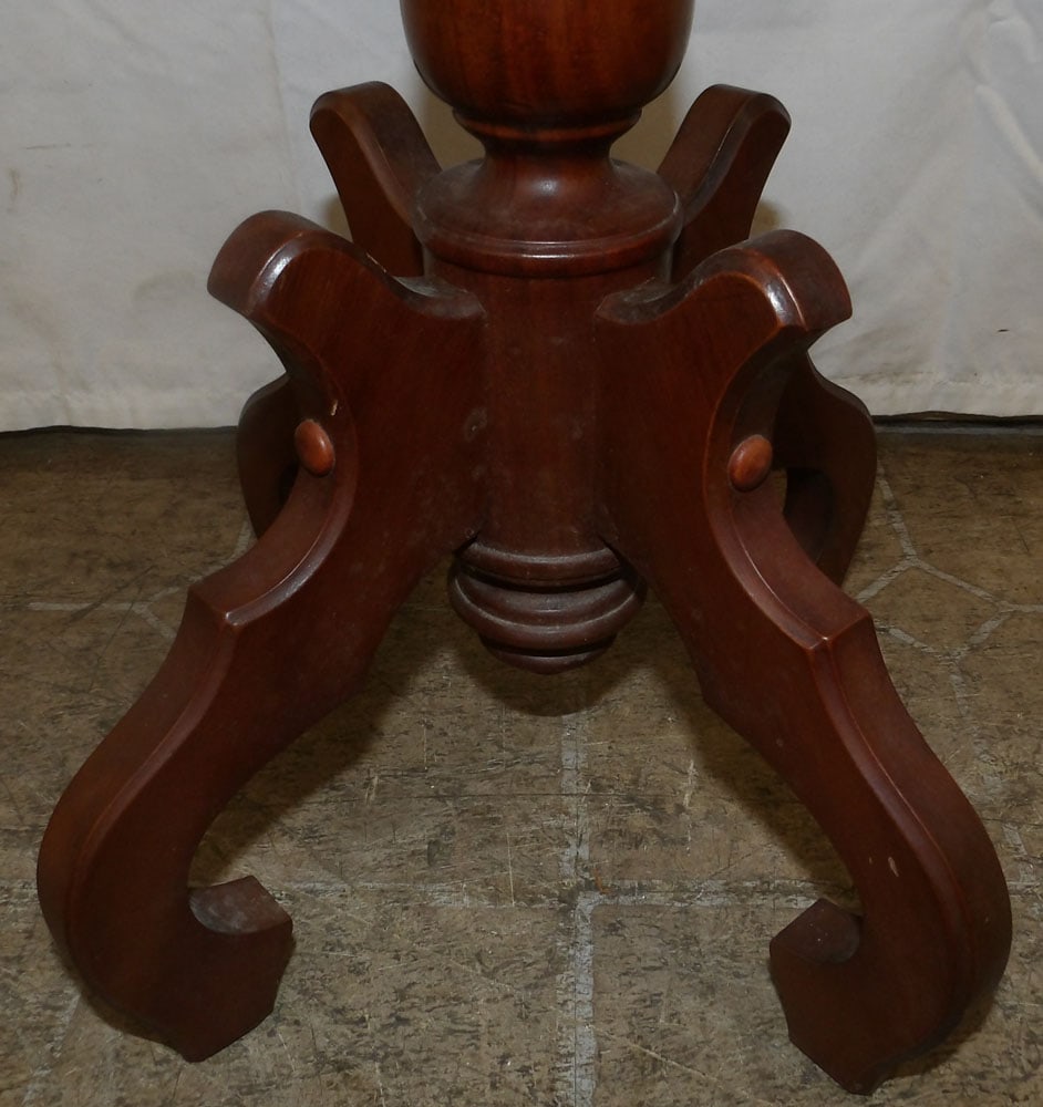 Round Cherry & Marble Top Stand - 3