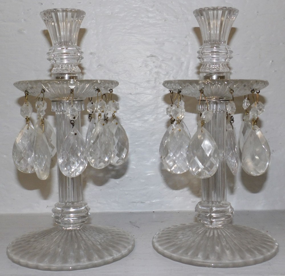 Pair of Crystal Candlesticks with Prisms (1 of 2)