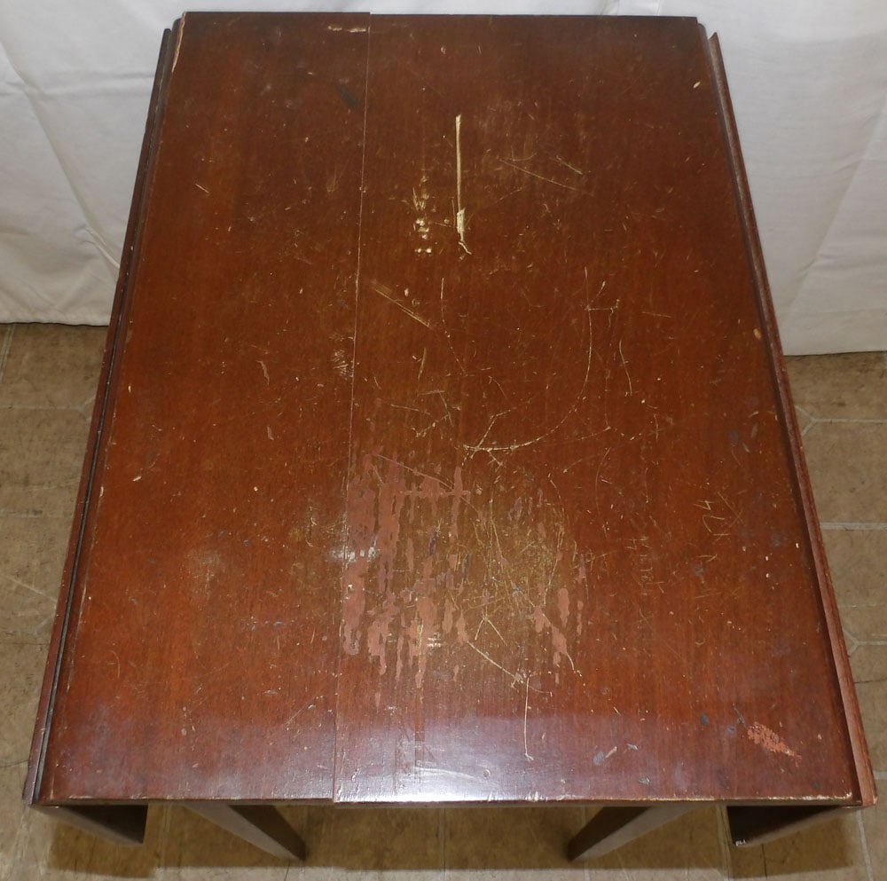 Mahogany Drop Leaf Table with One Drawer - 2