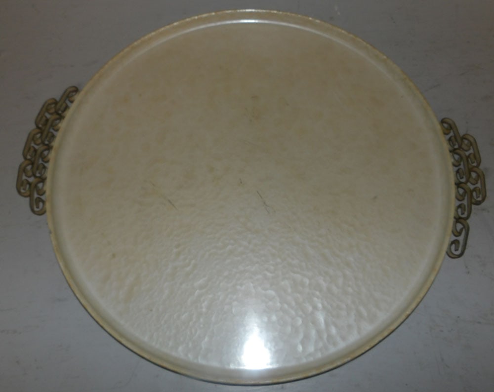 Three Painted Metal Serving Trays - 2