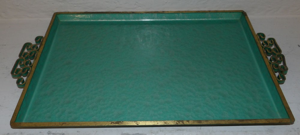 Three Painted Metal Serving Trays - 4