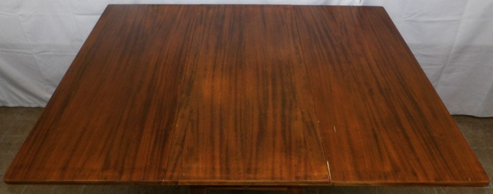 Antique Mahogany Drop Leaf Dining Table - 4