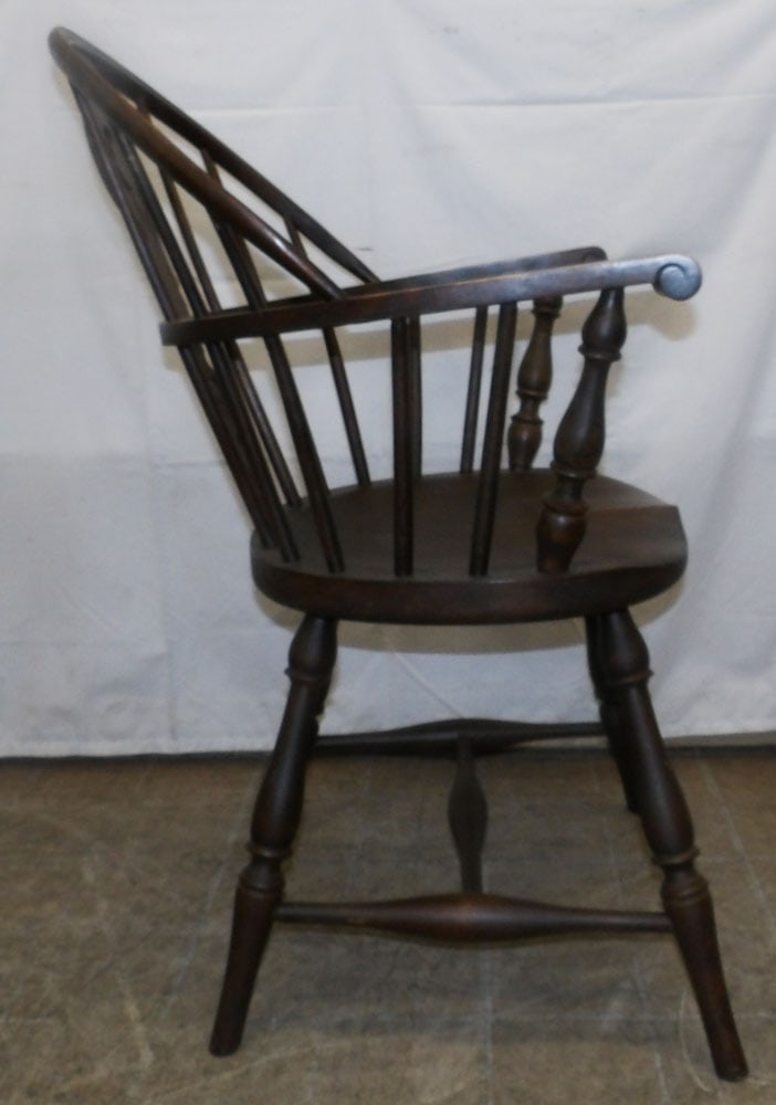 Antique Walnut Windsor Style Arm Chair - 3