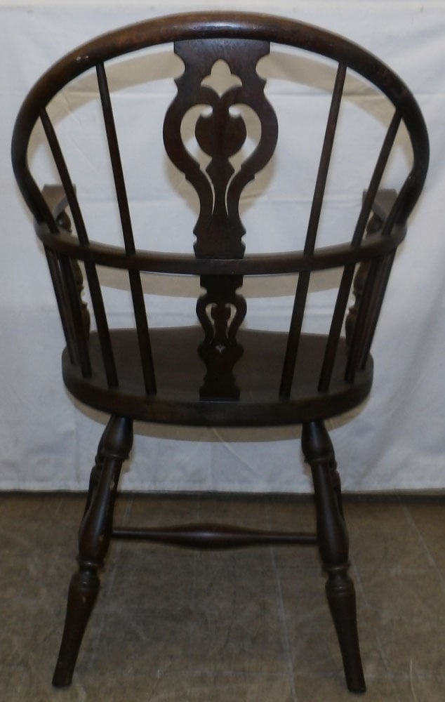 Antique Walnut Windsor Style Arm Chair - 4