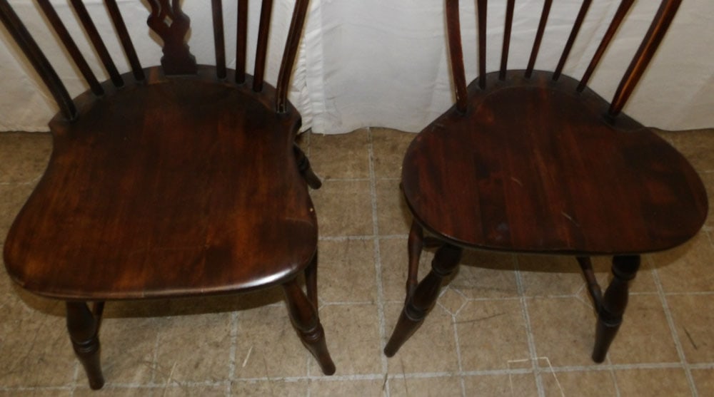 Two Walnut Windsor Style Side Chairs - 2