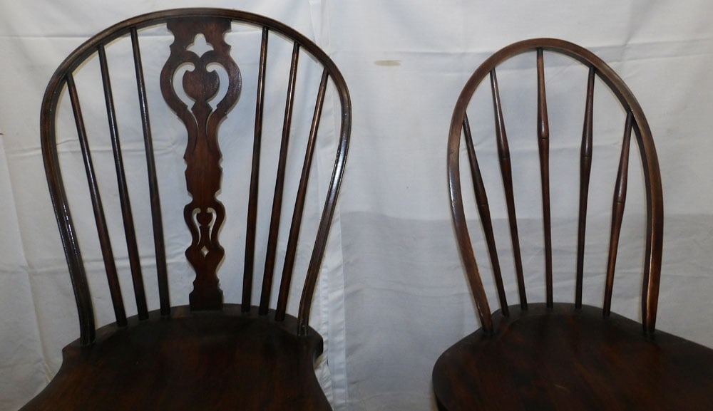 Two Walnut Windsor Style Side Chairs - 3