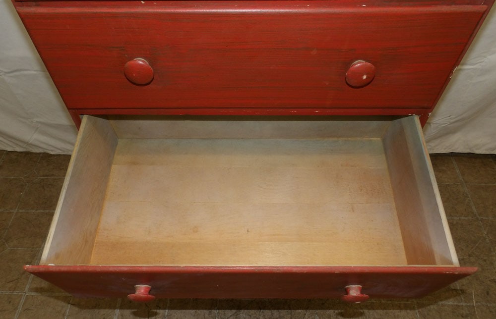 Painted Five Drawer Chest - 7